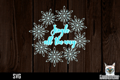 Papercut snowflake wreath frame, Jingle all the way Ornament Product Image 1
