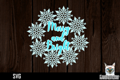 Papercut snowflake wreath frame, Merry and Bright Ornament Product Image 1