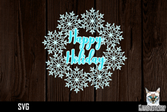 Papercut snowflake wreath frame, Happy Holiday Ornament Product Image 1