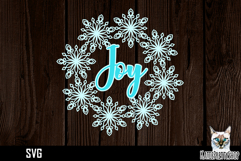 Papercut snowflake wreath frame, Joy Christmas Ornament Product Image 1
