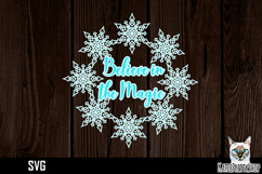 Papercut snowflake wreath frame, Believe in magic Ornament Product Image 1