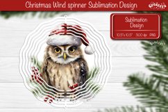 Christmas wind spinner Owl Wind Spinner Sublimation Round Product Image 1