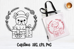 Christmas wreath SVG design | Christmas silhouette SVG Product Image 1