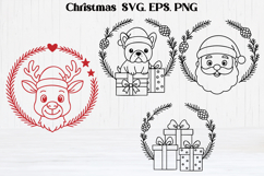 Christmas wreath SVG design | Christmas silhouette SVG Product Image 1