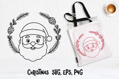 Christmas wreath SVG design | Christmas silhouette SVG Product Image 1