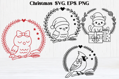 Christmas wreath SVG design | Christmas silhouette SVG Product Image 1