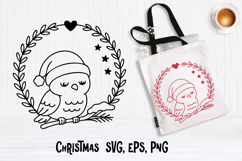 Christmas wreath SVG design | Christmas silhouette SVG Product Image 1