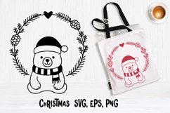 Christmas wreath SVG design | Christmas silhouette SVG Product Image 1