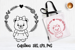 Christmas wreath SVG design | Christmas silhouette SVG Product Image 1