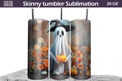 Ghost Pumpkin Tumbler Sublimation | Halloween Tumbler Wrap Product Image 1
