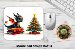 Christmas dragon mouse pad sublimation | Christmas mousepad Product Image 1