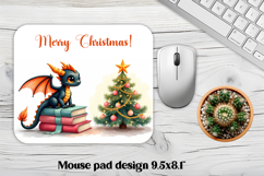 Christmas dragon mouse pad sublimation | Christmas mousepad Product Image 1