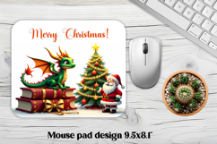 Christmas dragon mouse pad sublimation | Christmas mousepad Product Image 1