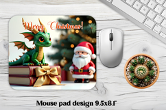 Christmas dragon mouse pad sublimation | Christmas mousepad Product Image 1