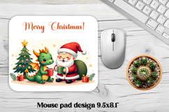 Christmas dragon mouse pad sublimation | Christmas mousepad Product Image 1