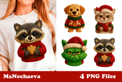 Latch Hook Yarn Christmas Sublimation | Cute Holiday Clipart Product Image 1