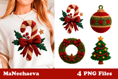 Latch Hook Yarn Christmas Sublimation | Cute Holiday Clipart Product Image 1