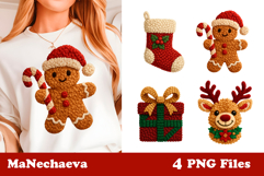 Latch Hook Yarn Christmas Sublimation | Cute Holiday Clipart Product Image 1