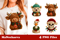 Latch Hook Yarn Christmas Sublimation | Cute Holiday Clipart Product Image 1