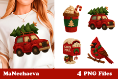 Latch Hook Yarn Christmas Sublimation | Clipart Bundle PNG Product Image 13