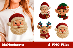 Latch Hook Yarn Christmas Sublimation | Cute Holiday Clipart Product Image 1