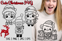 Merry Christmas SVG, Cute Christmas Clipart Product Image 1
