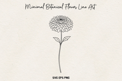 Minimal Botanical Flower SVG, Thin Line Floral Outline, PNG. Product Image 1