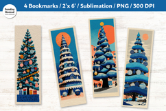 Christmas Tree Bookmarks, Vol.3, Printable Crafts, 4 PNG Product Image 1