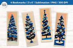 Christmas Tree Bookmarks, Vol.4, Printable Crafts, 4 PNG Product Image 1