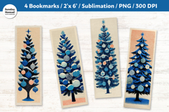 Christmas Tree Bookmarks, Vol.5, Printable Crafts, 4 PNG Product Image 1