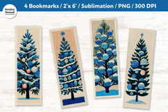 Christmas Tree Bookmarks, Vol.6, Printable Crafts, 4 PNG Product Image 1