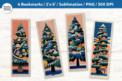 Christmas Tree Bookmarks, Vol.8, Printable Crafts, 4 PNG Product Image 1