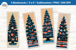 Christmas Tree Bookmarks, Vol.9, Printable Crafts, 4 PNG Product Image 1