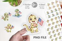 Chubby BBQ Dino Patriotic Sticker Product Image 1