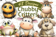 Chubby Critters PNG, Cute Woodland Animal Clipart Png Product Image 1