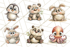 Chubby Critters PNG, Cute Woodland Animal Clipart Png Product Image 5