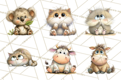 Chubby Critters PNG, Cute Woodland Animal Clipart Png Product Image 7
