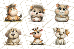 Chubby Critters PNG, Cute Woodland Animal Clipart Png Product Image 8