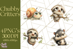 Chubby Critters PNG, Cute Woodland Animal Clipart Png Product Image 1
