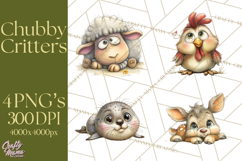 Chubby Critters PNG, Cute Woodland Animal Clipart Png Product Image 1