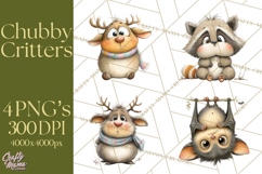 Chubby Critters PNG, Cute Woodland Animal Clipart Png Product Image 1