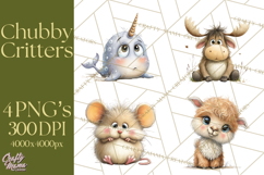 Chubby Critters PNG, Cute Woodland Animal Clipart Png Product Image 1