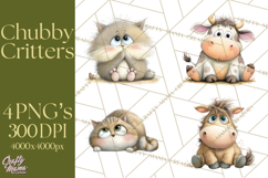 Chubby Critters PNG, Cute Woodland Animal Clipart Png Product Image 1