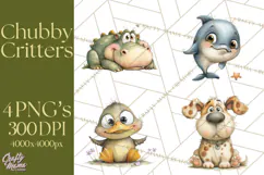 Chubby Critters PNG, Cute Woodland Animal Clipart Png Product Image 1