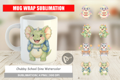 Chubby School Dino Mug Wrap Product Image 1