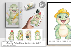 Chubby School Dino Digital Paper Product Image 1