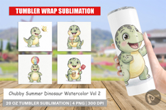 Chubby Summer Dinosaur Tumbler Product Image 1