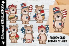 Chubby Bear Fourth Of July- Patriotic Sublimation Clipart Product Image 1