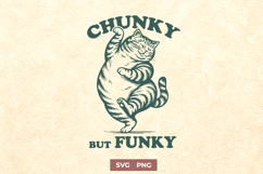 Chunky But Funky Cat SVG | Funny Fat Cat Clipart | Cute PNG Product Image 1