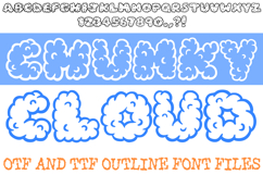 Chunky Cloud Lettering Font Cartoon Bubble ABC OTF Type by Squeeb Creative